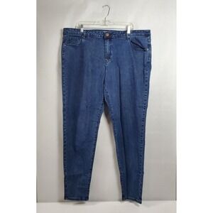 K Jordan Womens Jeans Blue Denim Size 24W Straight Leg Stretch Pants